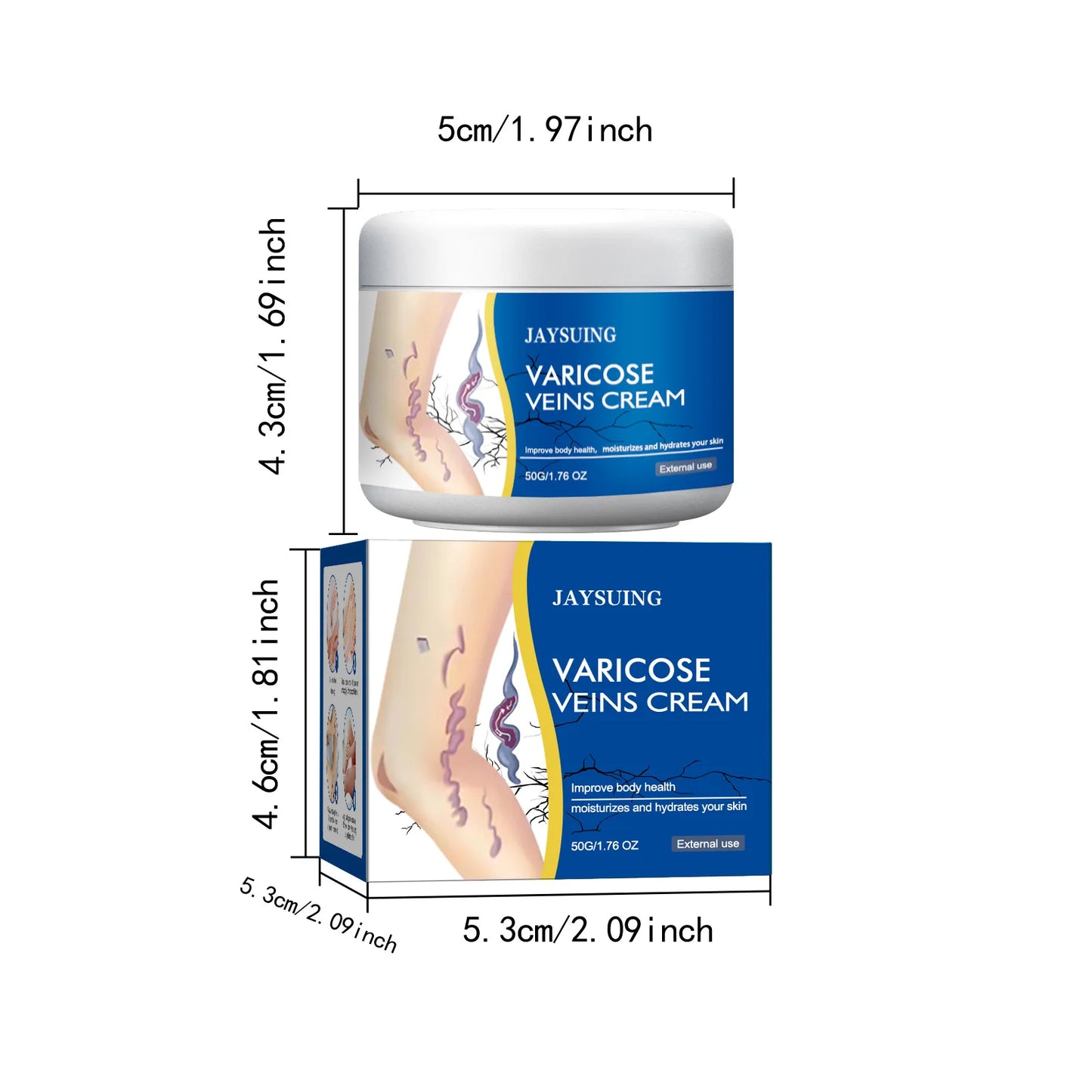 Jaysuing Veins Treatment Cream Soothing Vasculitis Phlebitis Relief