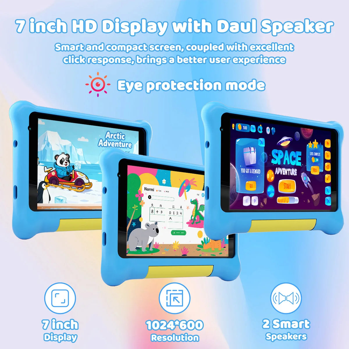URAO Kids Learning Tablet Bundle With Parental Controls Android 13