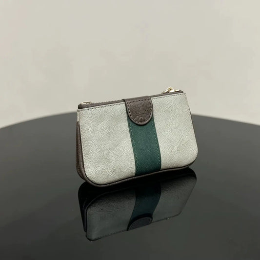 Nylon Wallet Card Holder With Coin Purse And Key Pendant