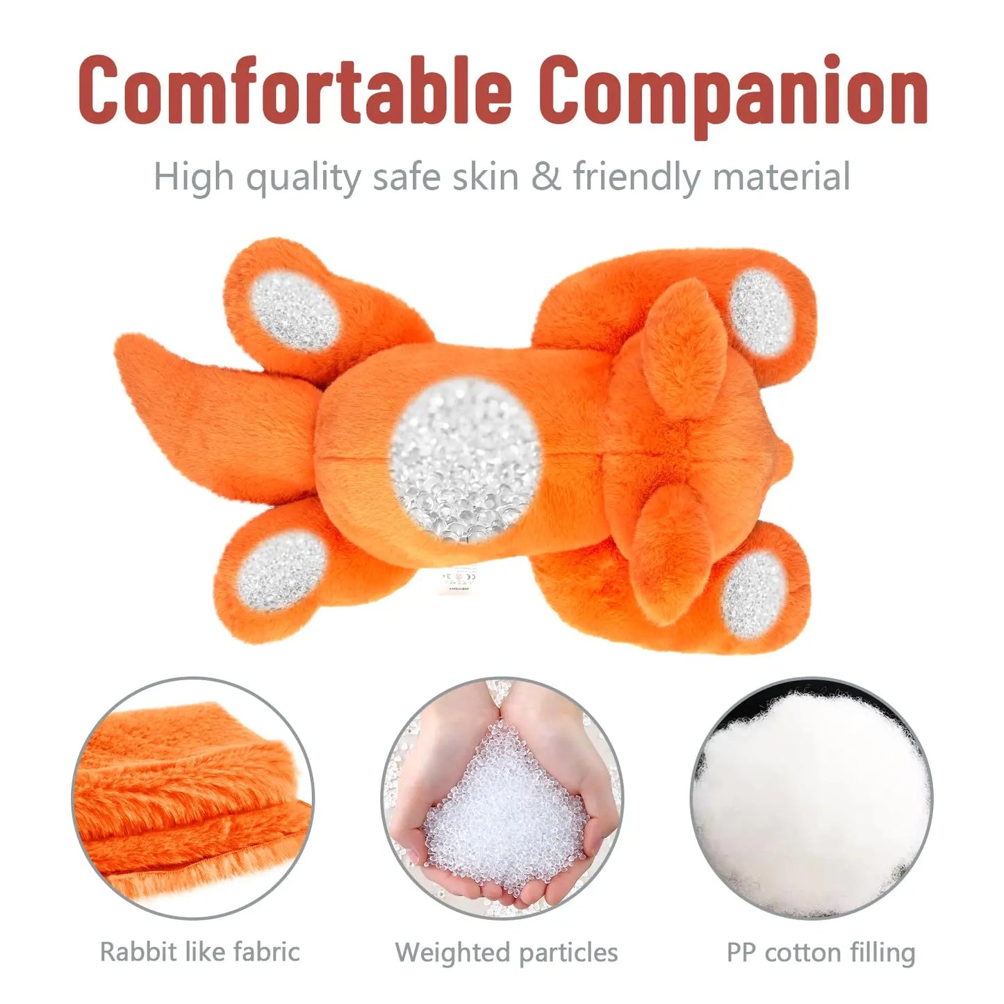Niuniu Daddy 20" | 3.3 Pound Fox Weighted Stuffed Animals Giant Fox Sensory Body Pillow Plush Toy  Soft Squishy Fur for Birthday