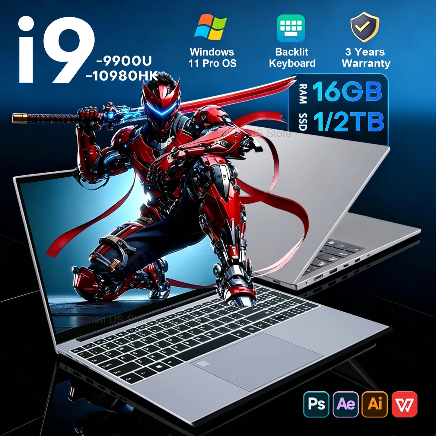 XiaMan Windows 11 Laptop Core I9 10980HK 1TB SSDPro