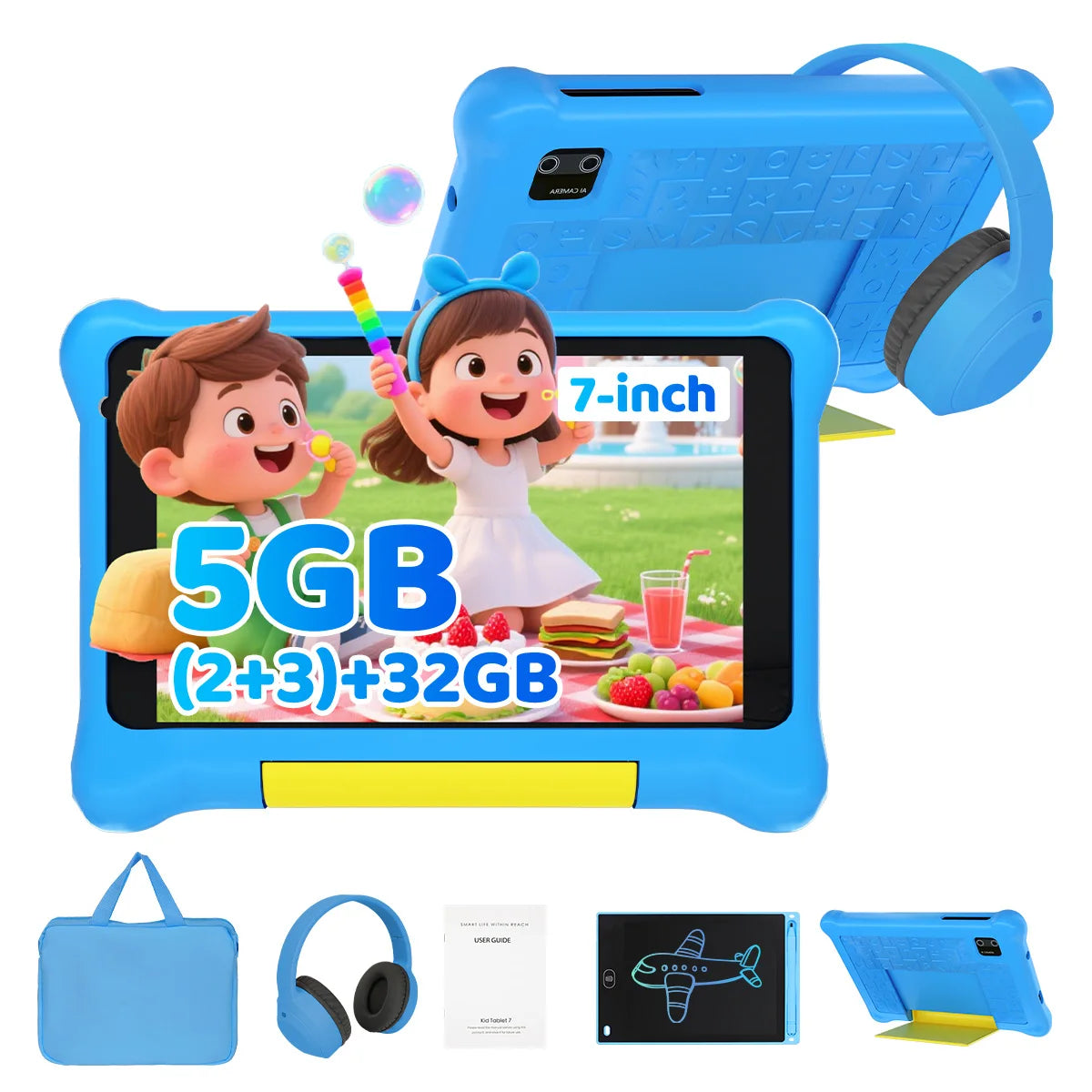 URAO Kids Learning Tablet Bundle With Parental Controls Android 13