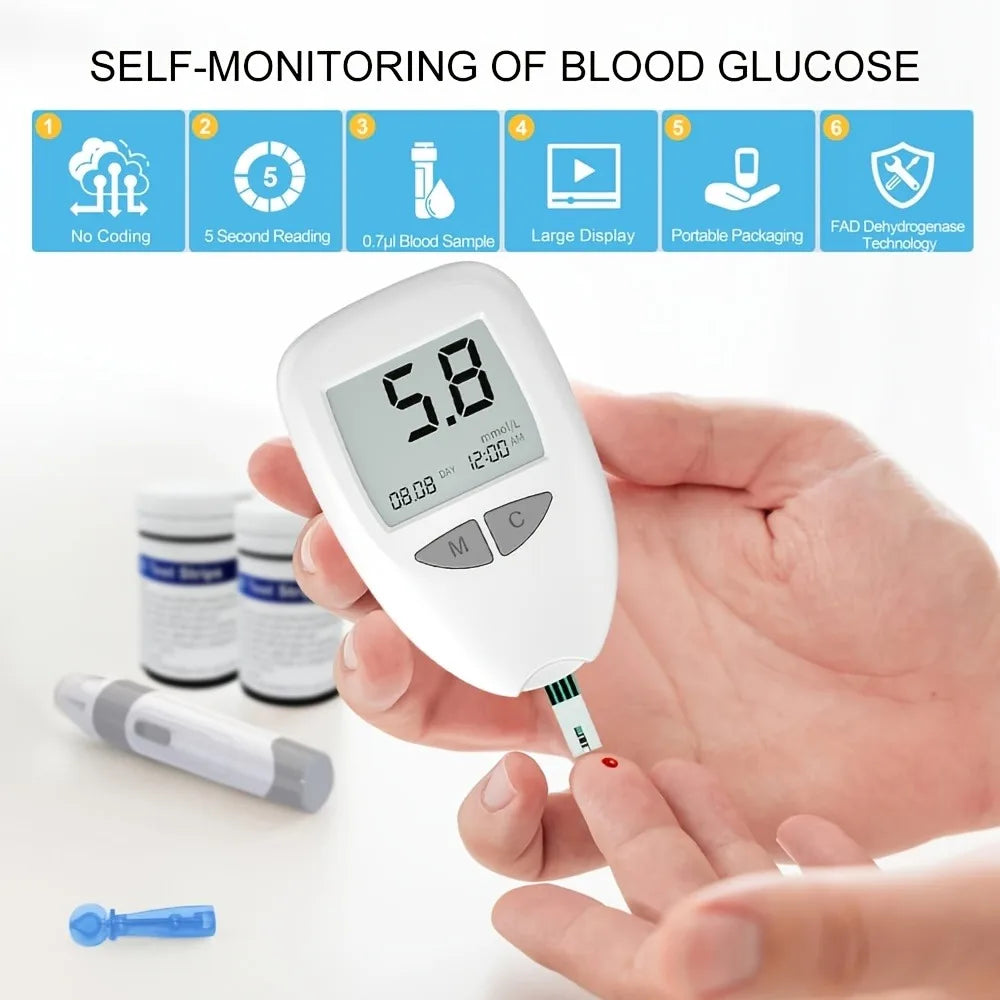 VivaGuard Blood Glucose Monitor Kit With Test Strips And Lancets