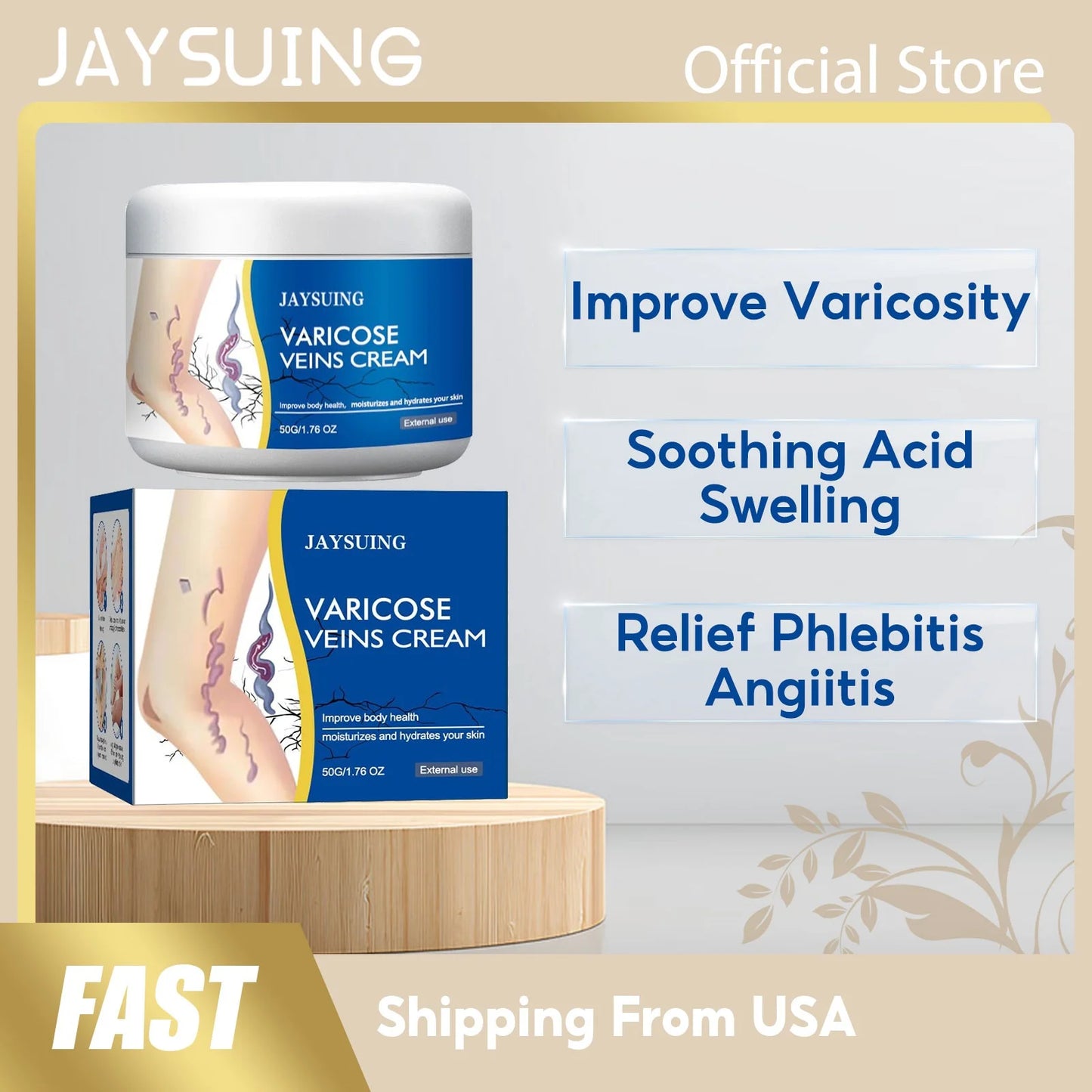 Jaysuing Veins Treatment Cream For Vasculitis Phlebitis Relief