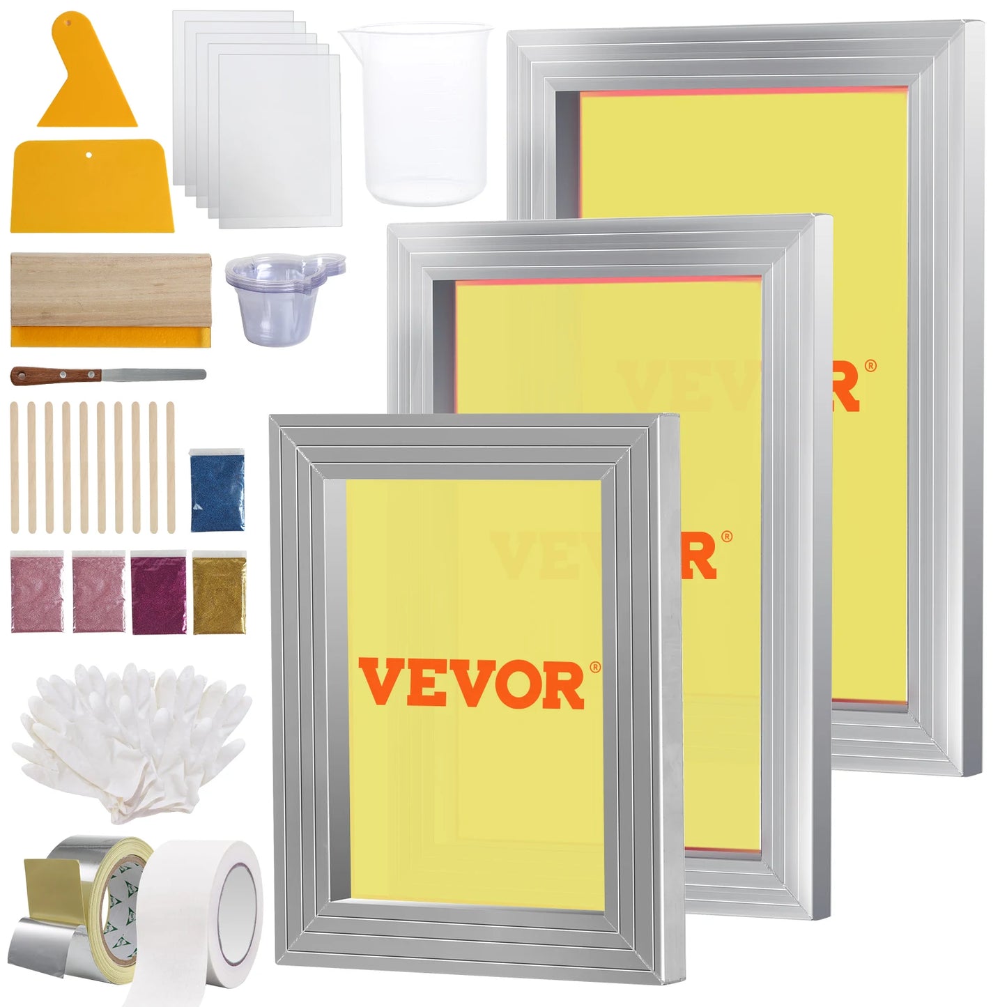 SucceBuy Aluminum Screen Printing Kit With 110 Mesh Frames