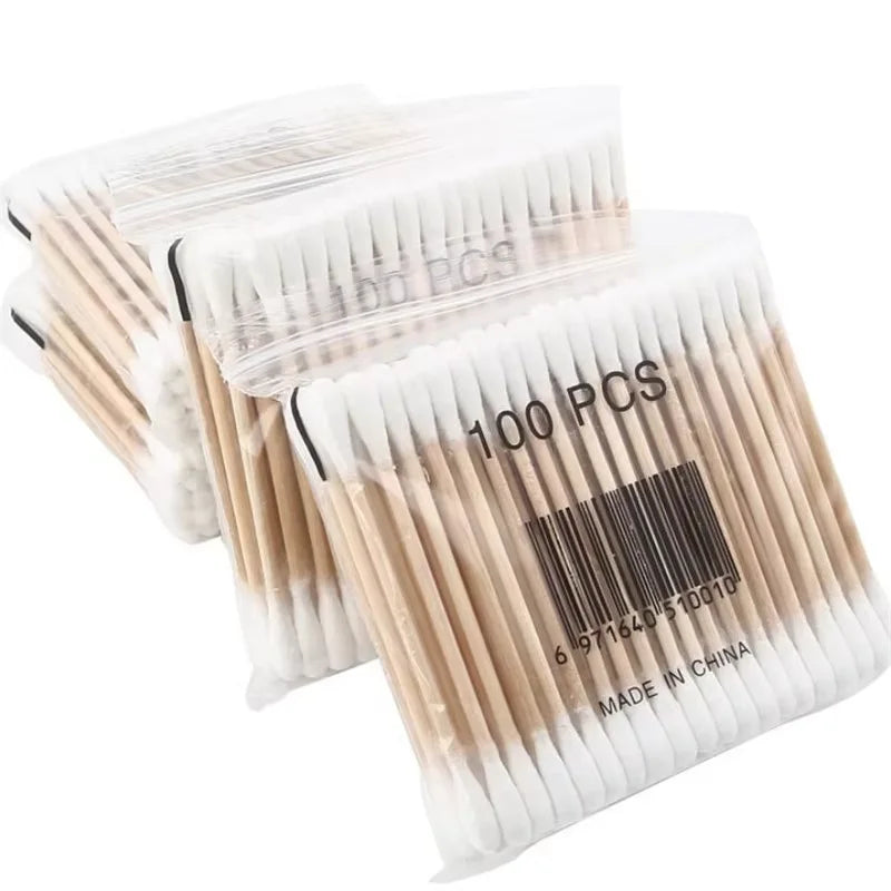 500pcs Double Head Cotton Swab Women Makeup Cotton Buds Tip for Wood Sticks Nose Ears Cleaning Health Care Tools 2030