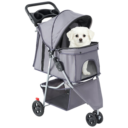 JHK Foldable Pet Stroller Three Wheel For Small Dogs Cats
