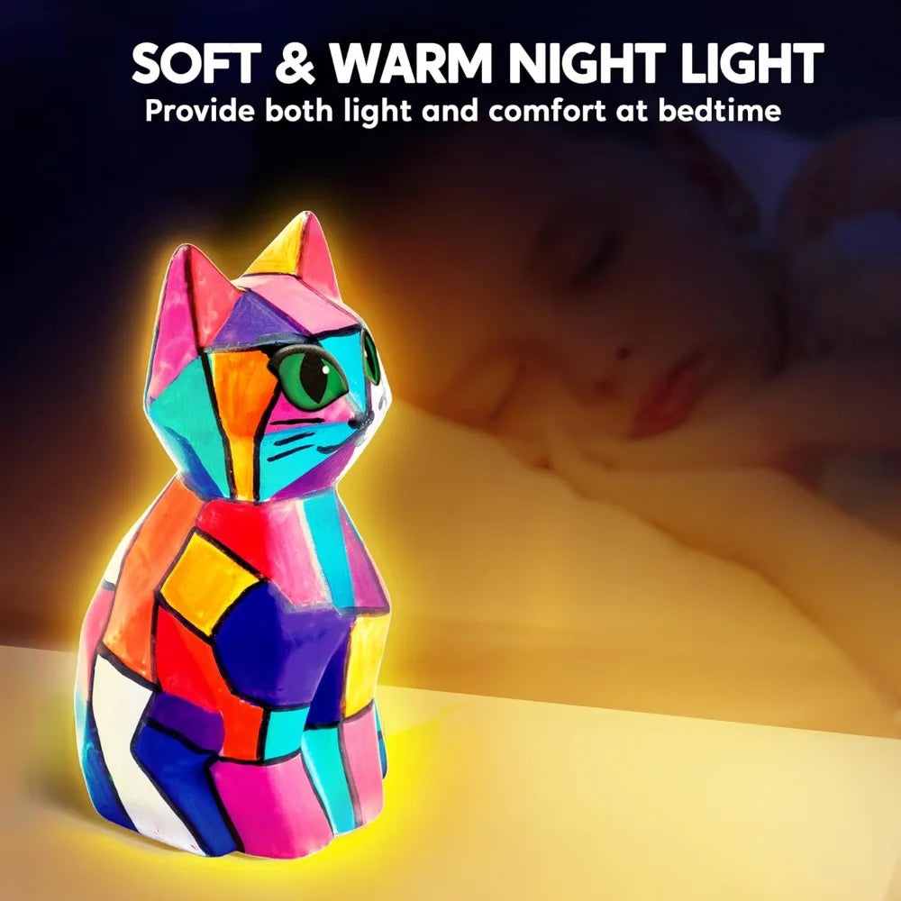 Joyfy Paint Your Own Cat Night Light Kit Educational Project