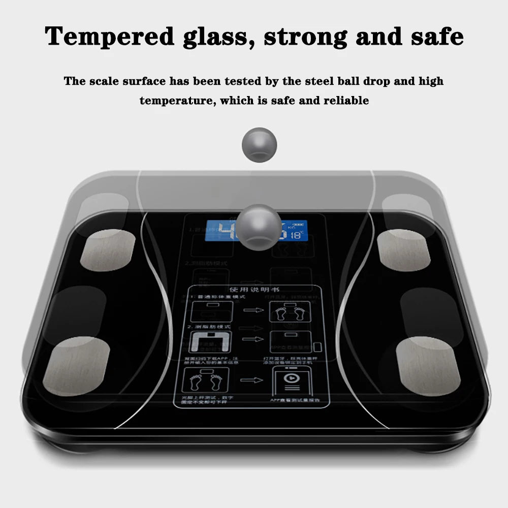 Smart Wireless Body Fat Scale With App Bluetooth Compatible