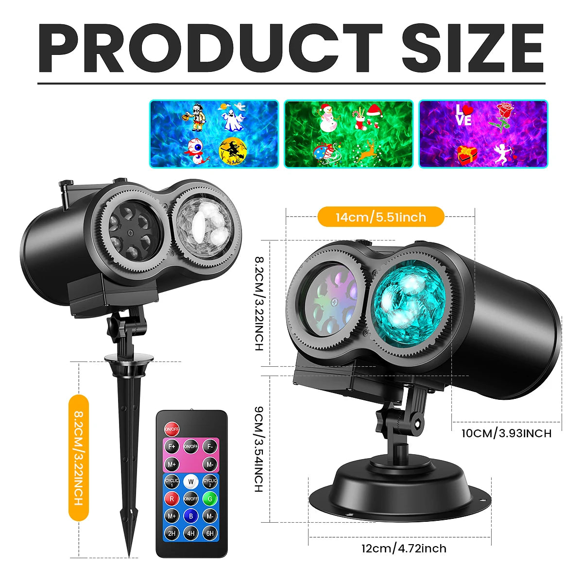 Mexllex Halloween Christmas Projector Lights Outdoor 2in1 Lamp Remote