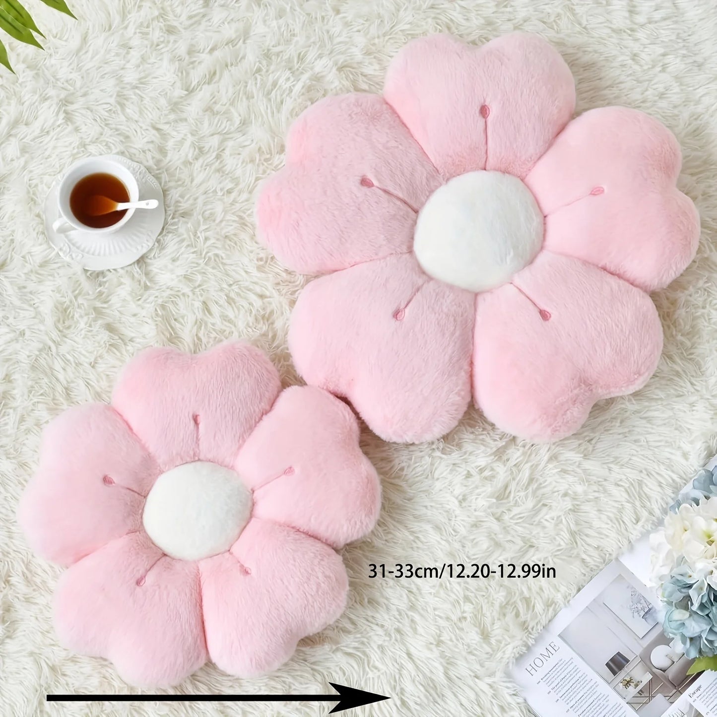 Soft Plush Daisy Flower Throw Pillow Cozy Decorative Cushion Bed