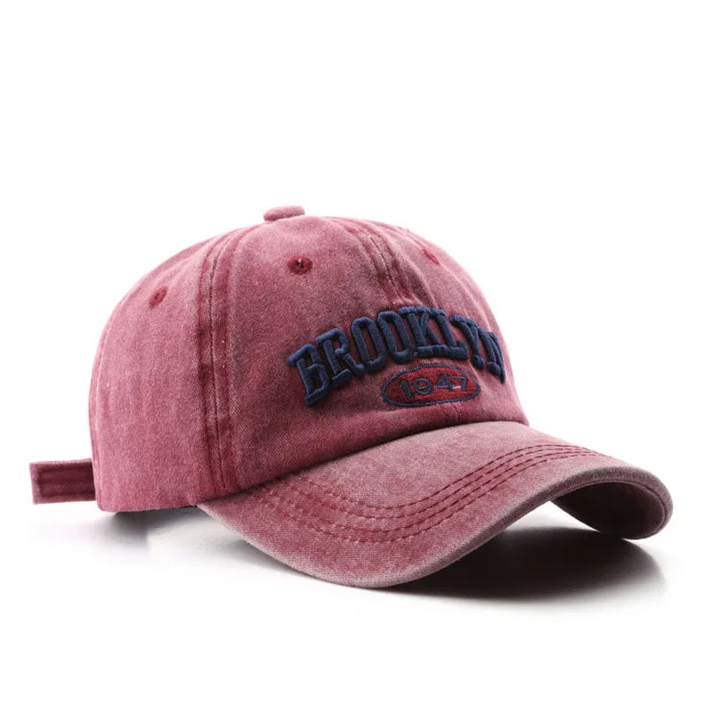 Retro Brooklyn Letter Embroidery Baseball Cap Unisex Cotton Adjustable Hat