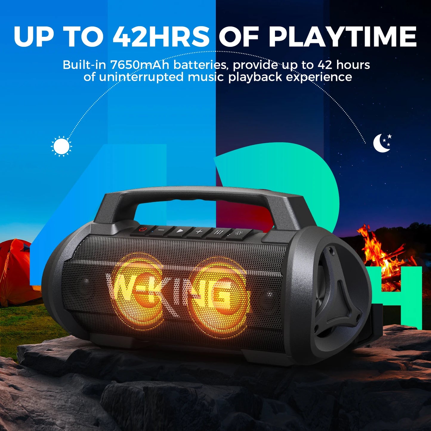 W-King 70W RMS Portable Bluetooth Speaker With IPX6 Waterproof