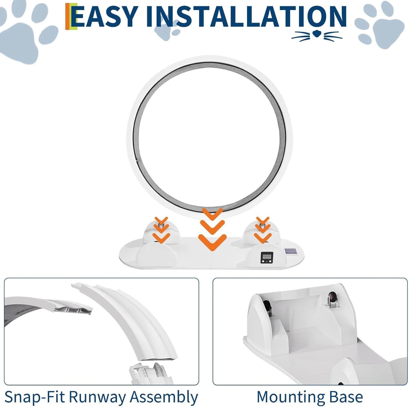 HiMISS Cat Exercise Wheel For Indoor Cats Quiet Pedometer Treadmill