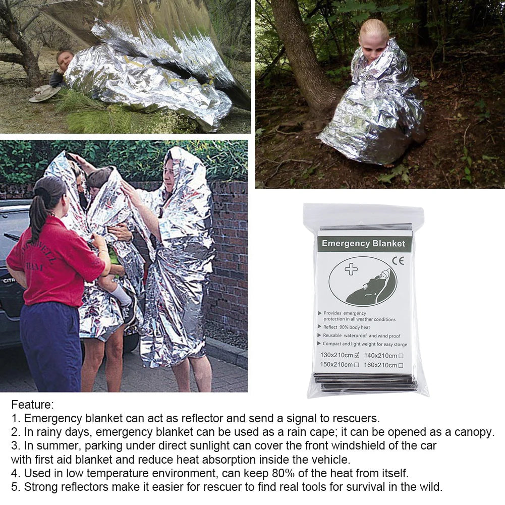 Yeston Emergency Rescue Thermal Blanket Outdoor Survival Kit