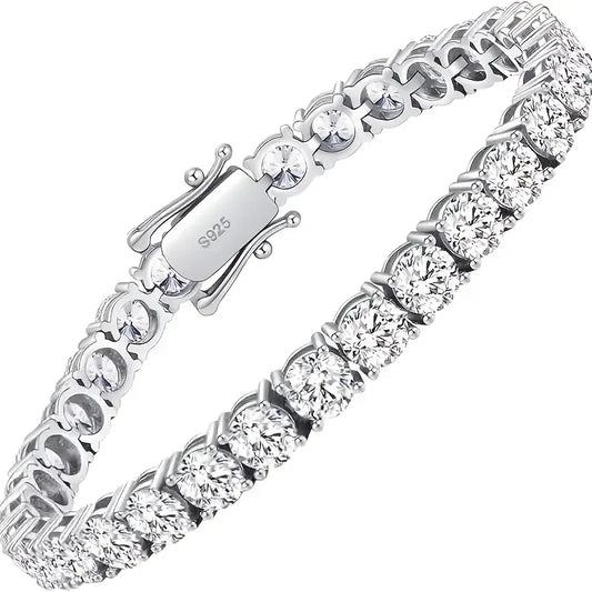 Moissanite Tennis Bracelet Silver GoldPlated Finish Exquisitely Elegant Jewellery