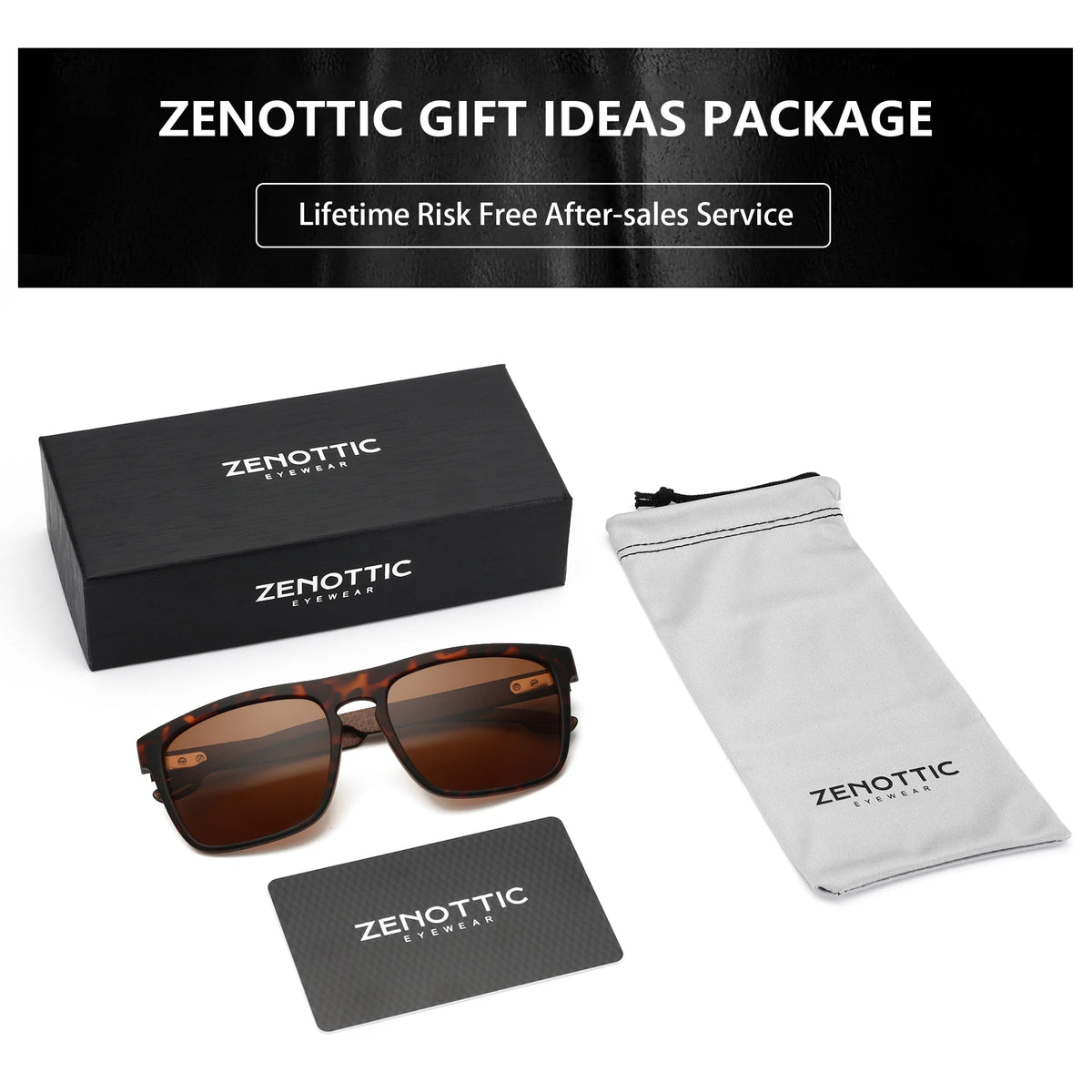 ZENOTTIC Round Polarized UV400 Vintage Unisex Prescription Sunglasses