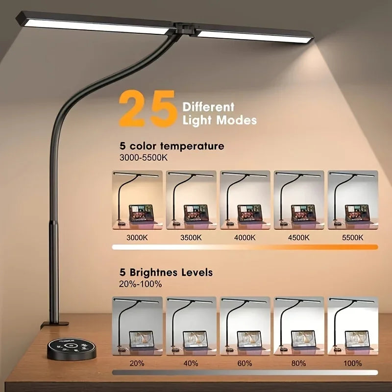 SZRSTH LED Desk Lamp Five-Color Stepless Dimmer For Home