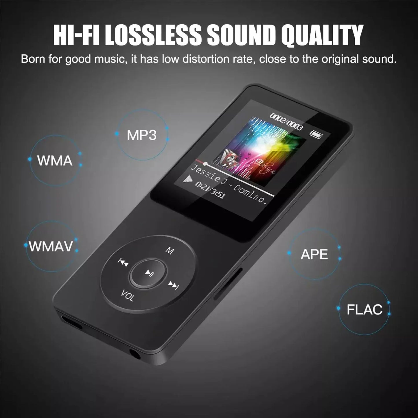 Portable Bluetooth 5.0 HiFi MP3 Player FM Radio Voice Recorder