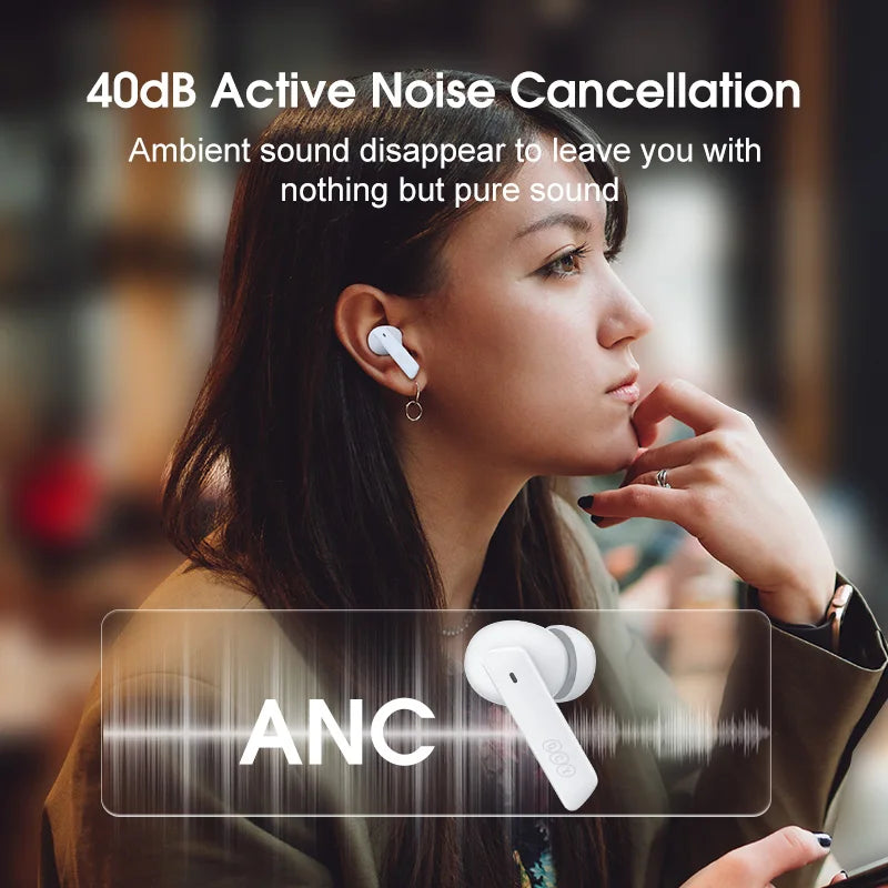 QCY HT05 ANC Wireless Earphones Bluetooth 5.2 ENC HD Call