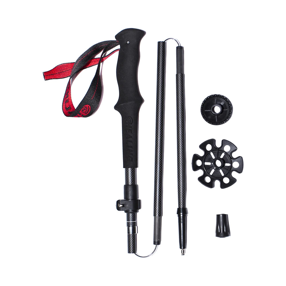 OKHEALING Carbon Fiber Folding Trekking Poles For Hiking and Climbing