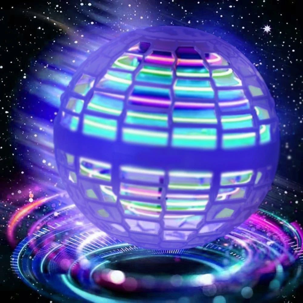 Flying Ball Hand Controlled Color LED Globe 360 Rotation Toy