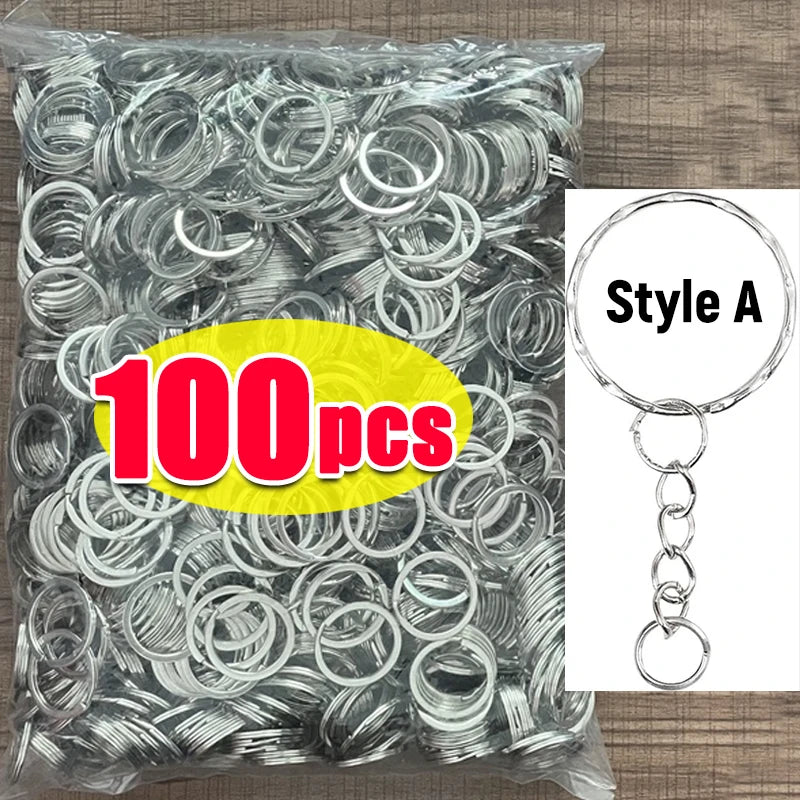 Metal Blank Key Ring DIY Keychain Split Ring For Men Women