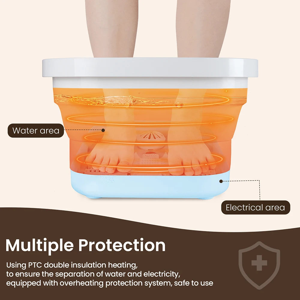 Portable Thermostatic Foot Massage Tub Foldable Plus Tropical Automatic Foot Bath Tub For Home To Promote Blood Circulatio