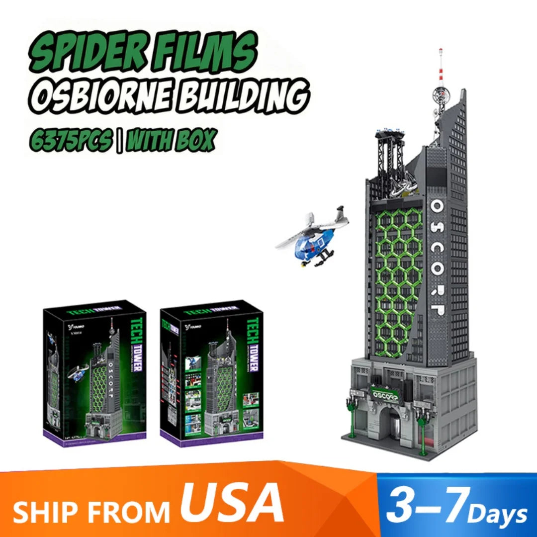 Barweer Spider Oscorp Tower Building Blocks Model Kit