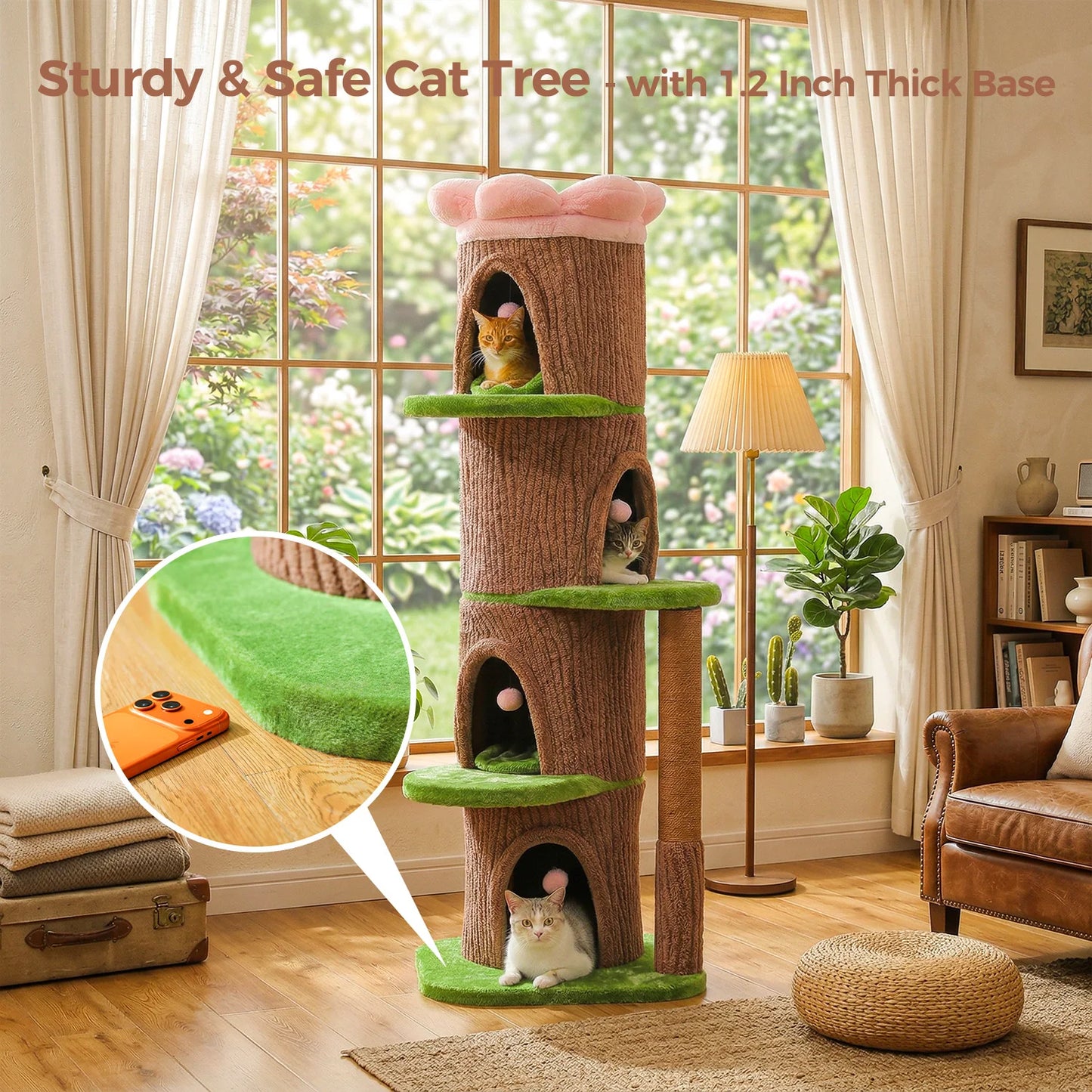 PAWZ Road Cat Tree Tower With Four Condos Scratching Posts