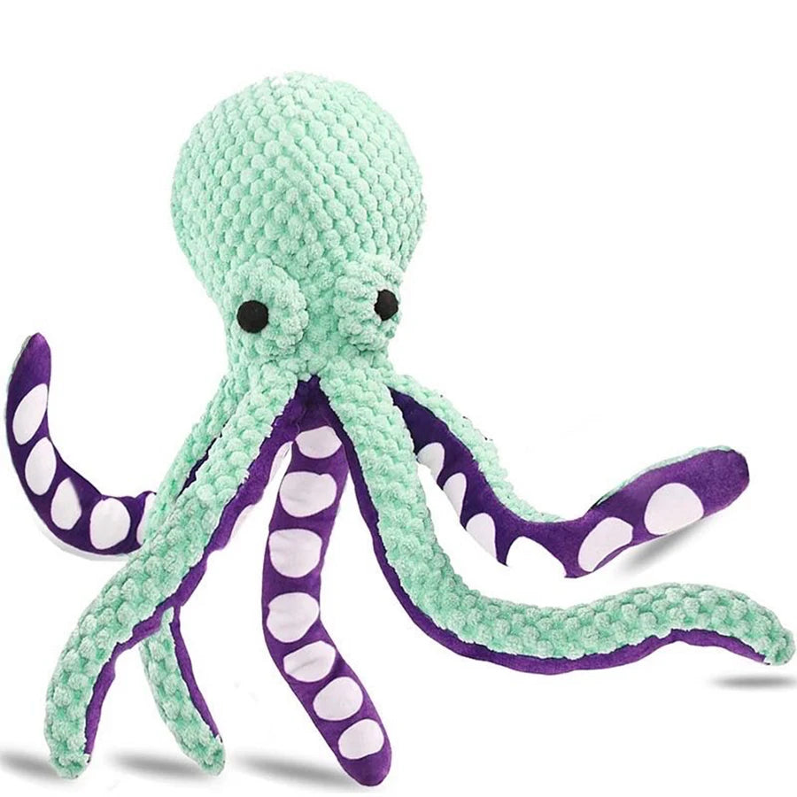 Dog Plush Octopus Squeaky Toy For Interactive Play