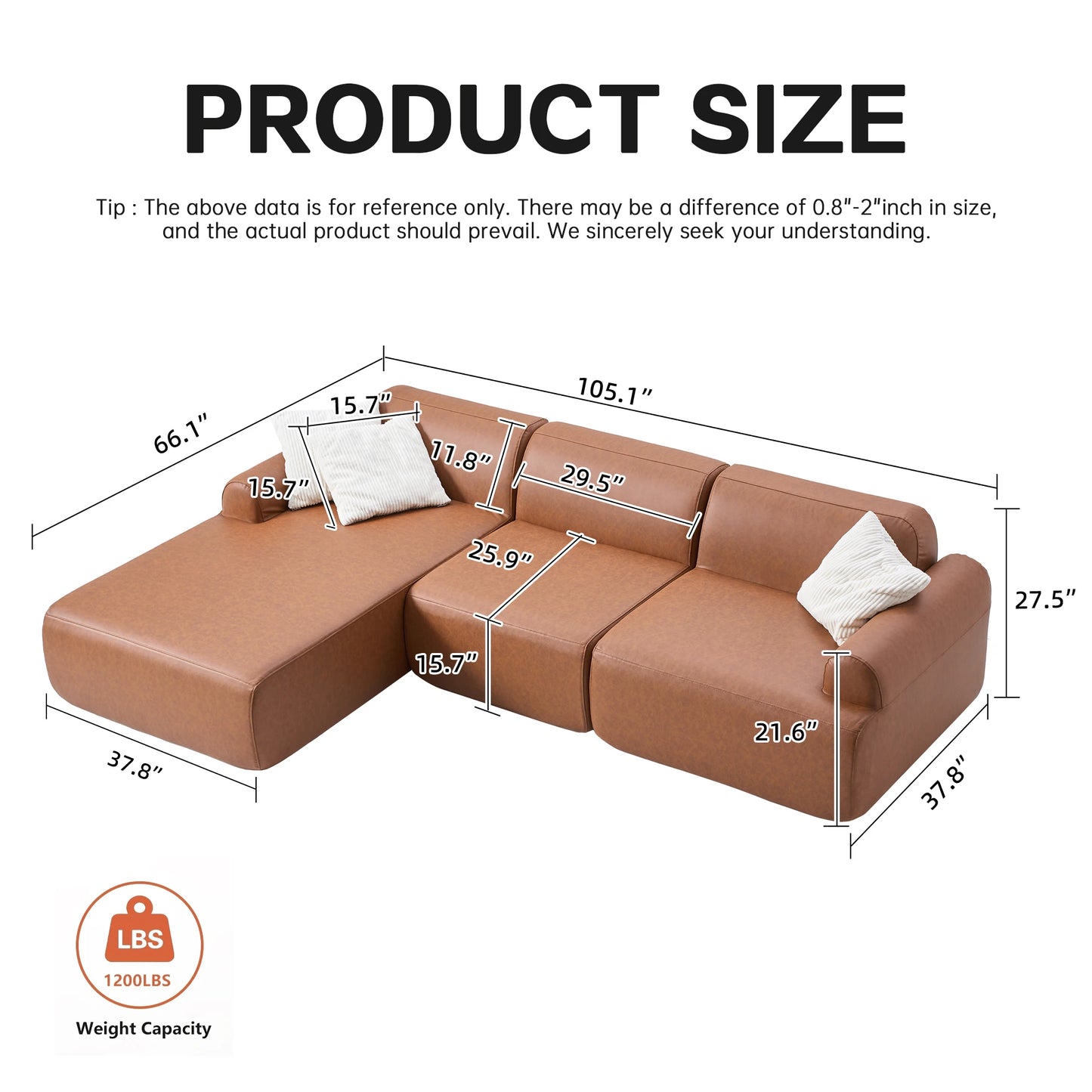 THOLASIS L Shaped Modular Leather Sofa For Family Spaces