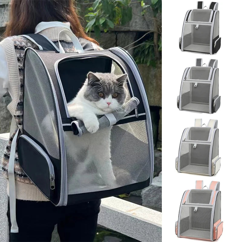 Pawstrip Cat Carrier Bag Outdoor Travel Backpack Breathable for Small Pets