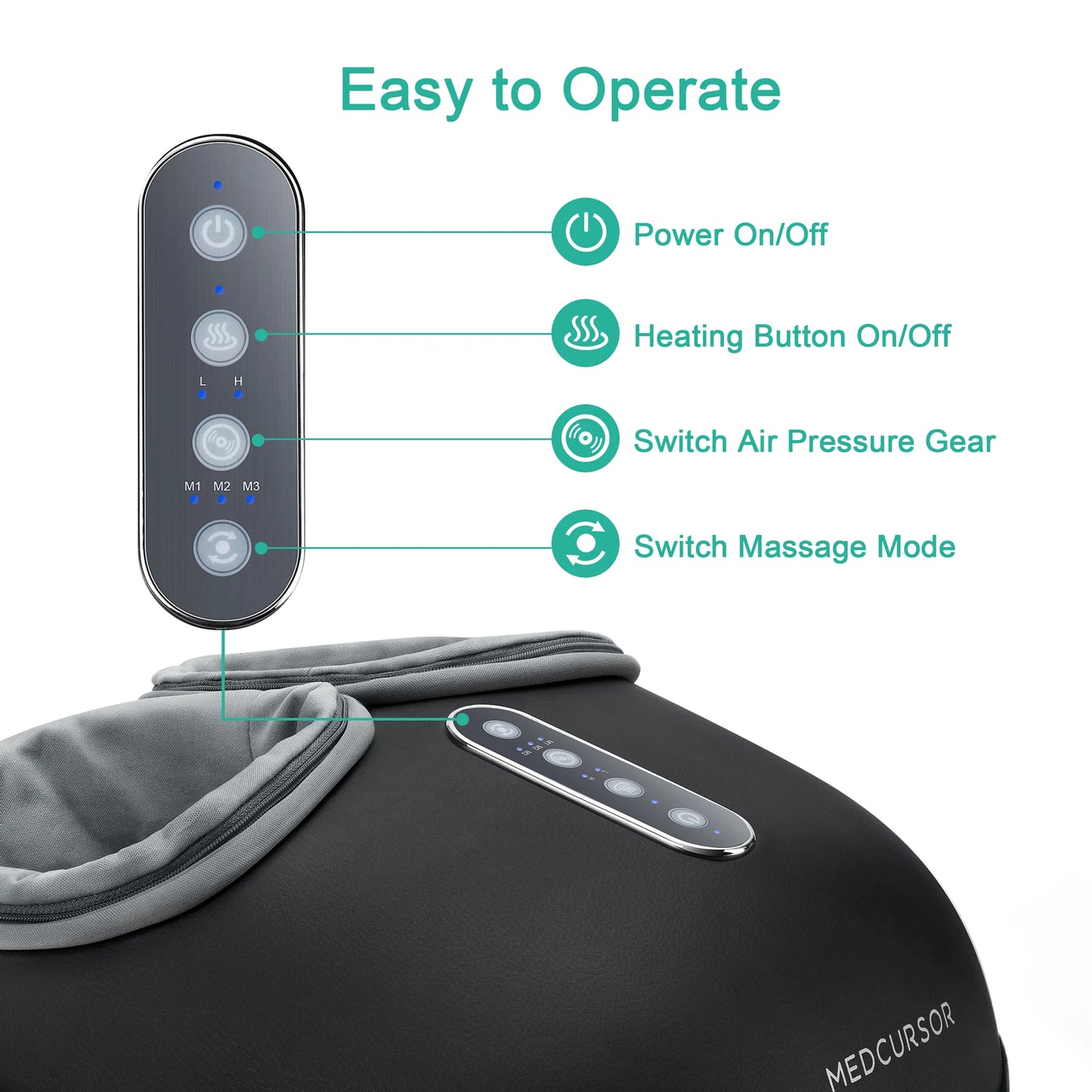 Medcursor Shiatsu Foot Massager Machine With Heat Roller For Muscle Relaxation And Pain Relief Fully Wrapped Foot Massage