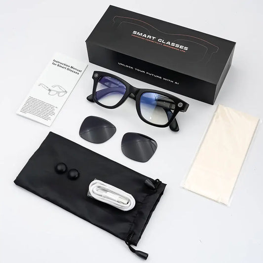 GS4 Max Smart Glasses Dual Lenses 8MP 1080P Video AI Translation