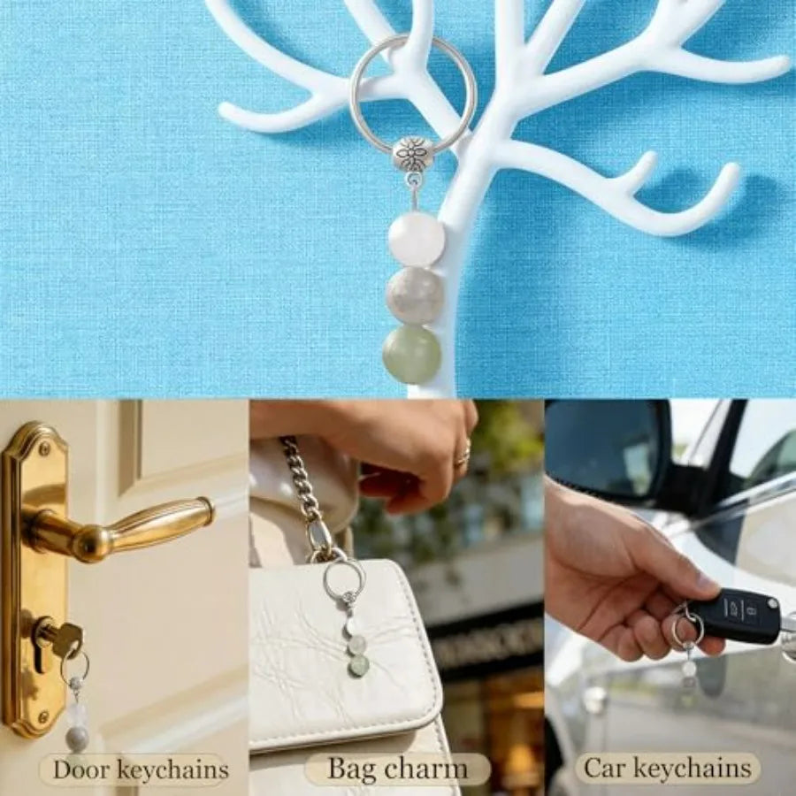 Natural Apatite Crystal Keychain Gift for Coworker Women