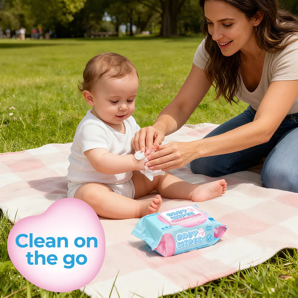 Unscented Hypoallergenic Plant Based Compostable Baby Wipes for Sensitive Skin