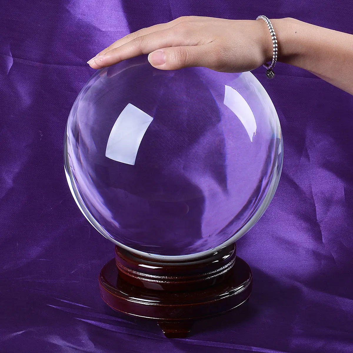Longwin Crystal Ball Meditation Glass Sphere for Divination Healing Photography