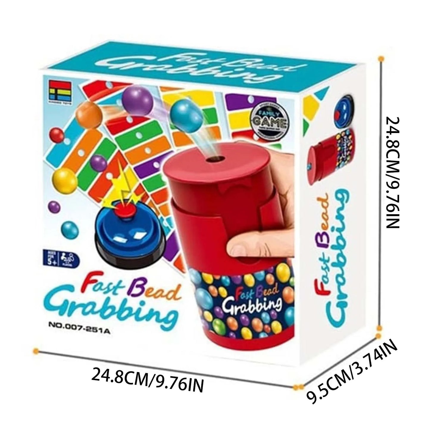 Generic Color Line Bead Grabbing Board Game For Two Players - Sensory Fun With 90 Beads 6 Code Cards And 1 Bell