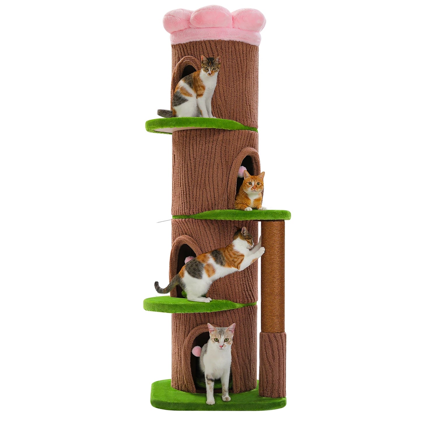 PAWZ Road Cat Tree Tower With Four Condos Scratching Posts
