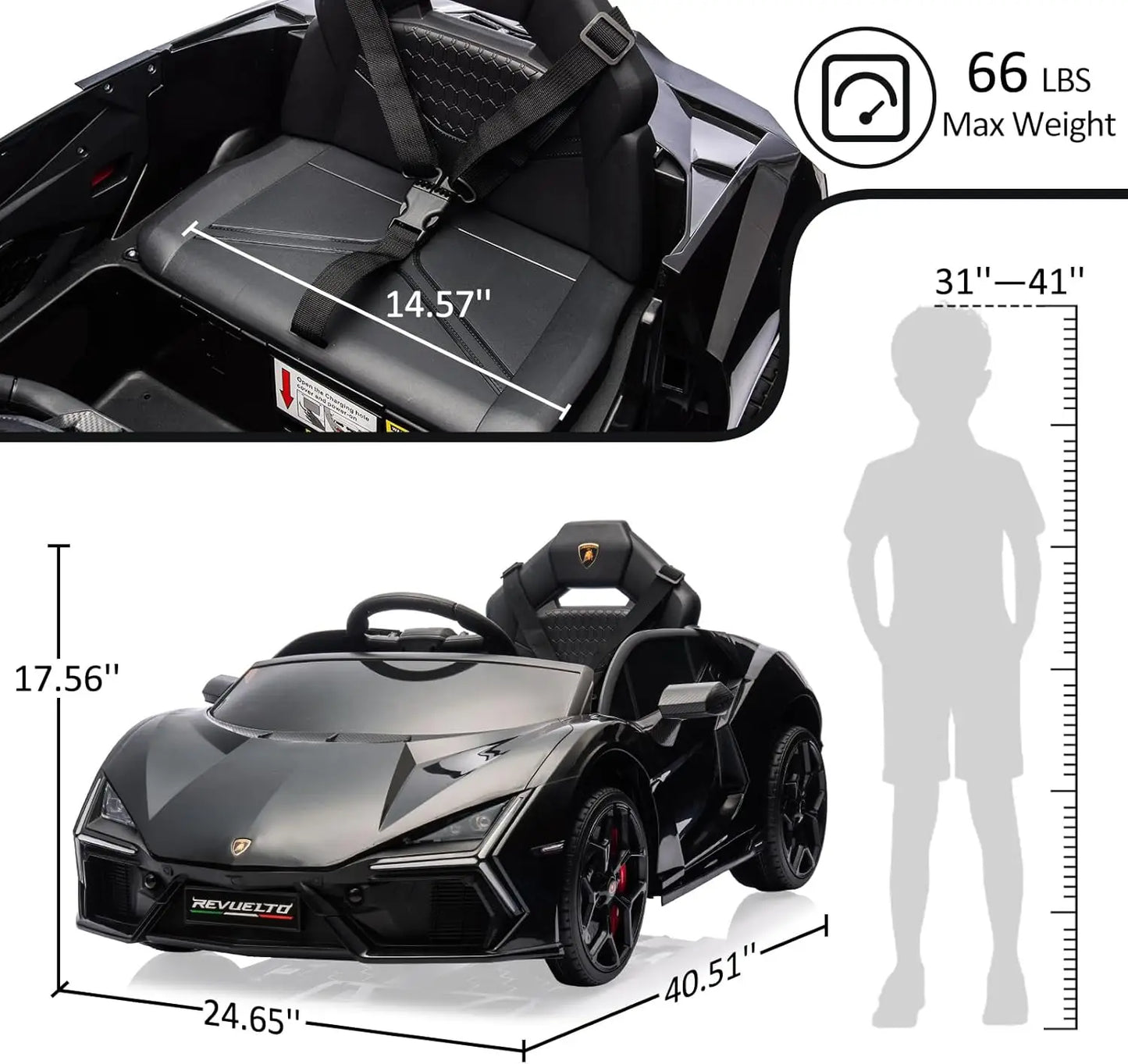 HiMISS Kids Remote Control Electric Ride On Car With Bluetooth