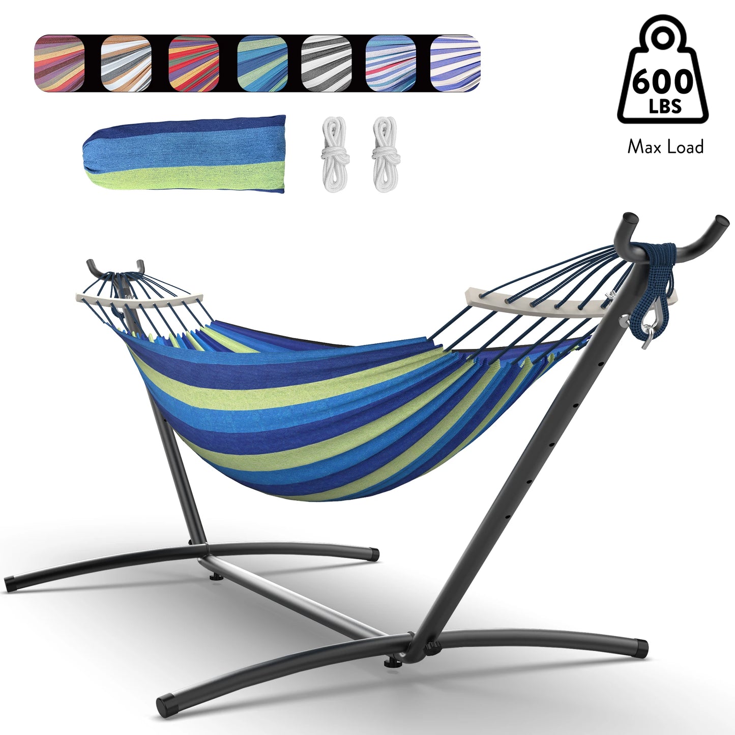 GYROOR Adjustable Stand Hammock With Storage Bag And 600lb Capacity