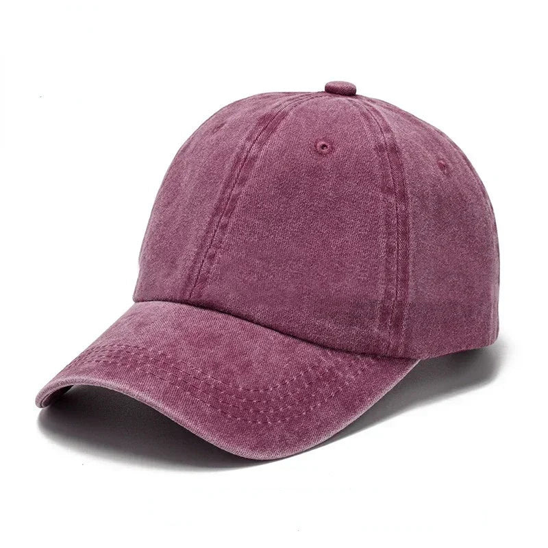 Arthmix Solid Washed Denim Baseball Cap Unisex Cotton Sun Protection Hat