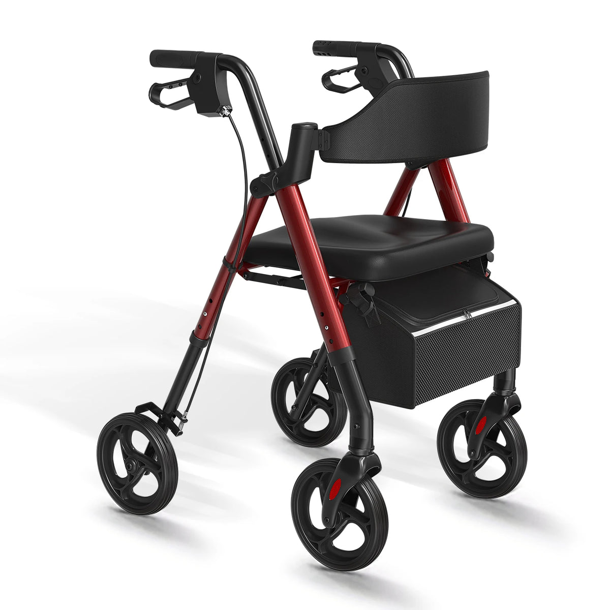 MAIDESITE Foldable Rollator Walker With Seat And Durable Steel Frame