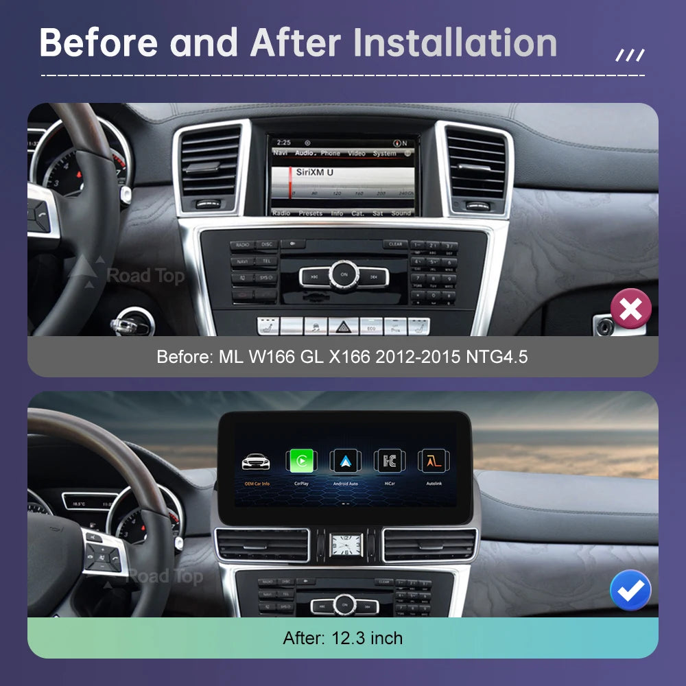 Road Top Linux Touchscreen Car Radio Mercedes Benz ML GL