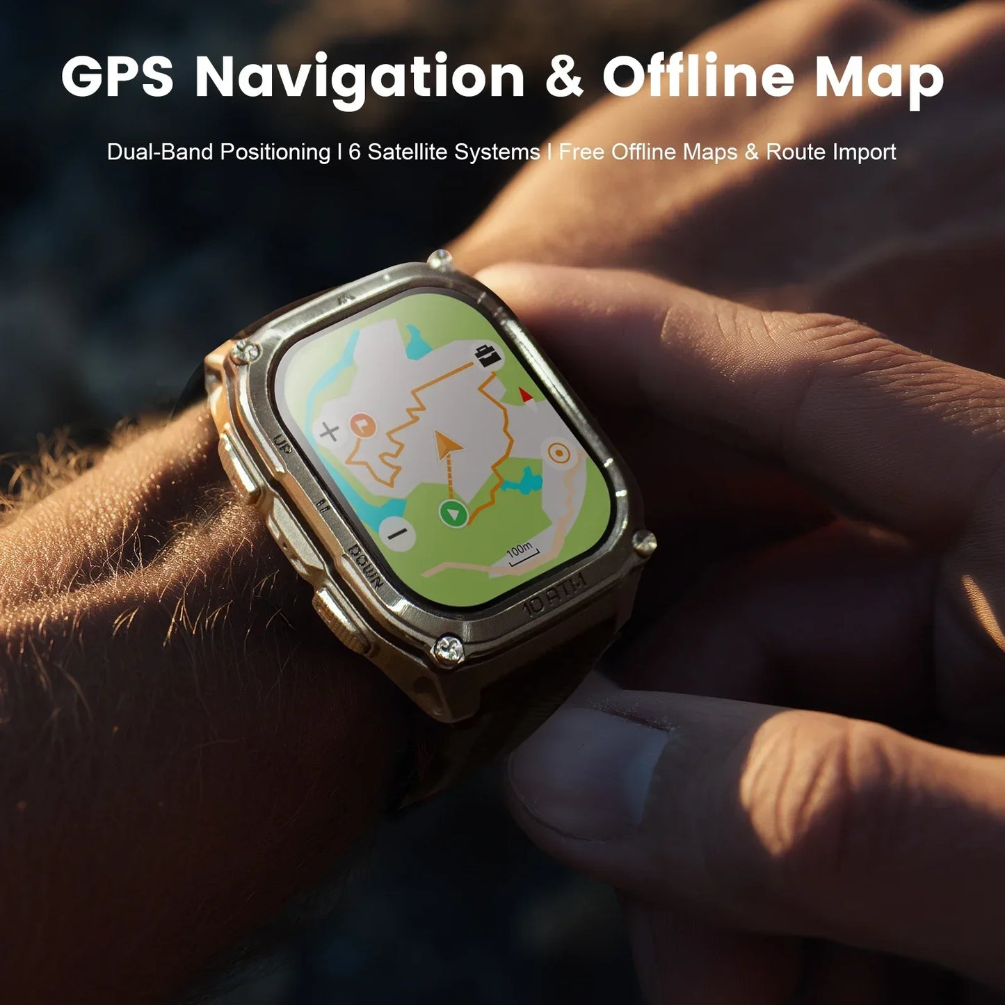KOSPET Tank M4 Smartwatch GPS Offline Maps 10ATM Waterproof