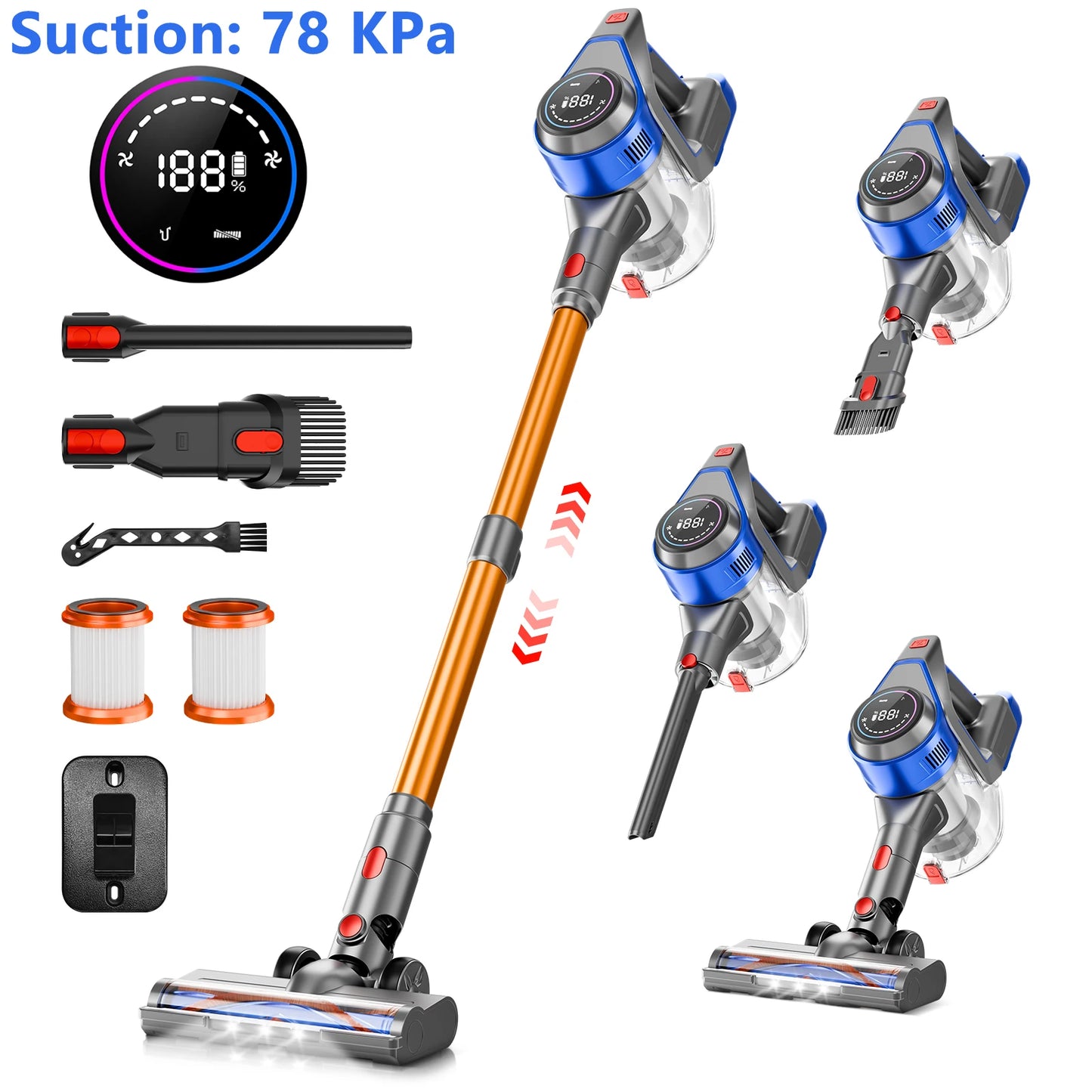 Honki Lightweight Cordless Stick Vacuum Cleaner With HEPA Filter