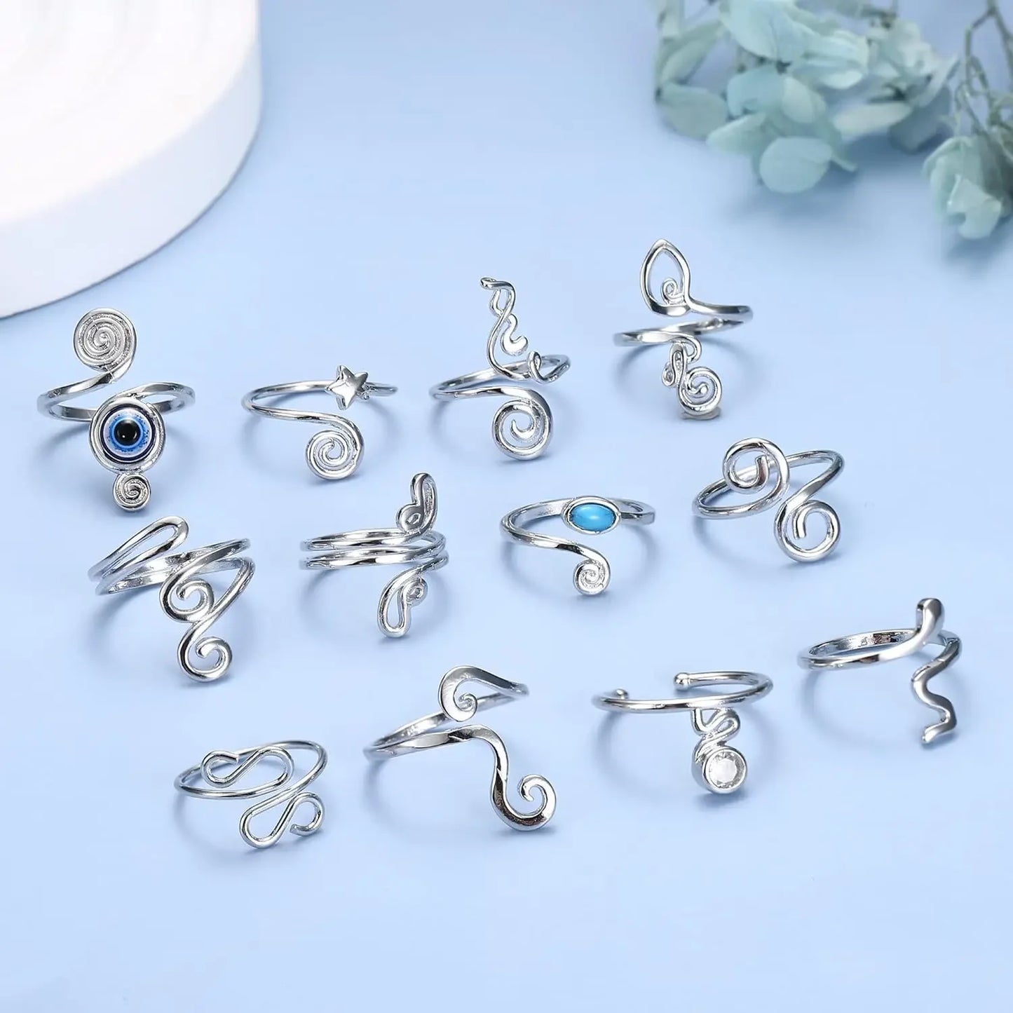 Three Piece Adjustable Toe Rings for Women Open Geometric Jewelry