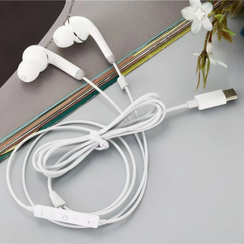 Kecesic Type C Wired Earphones With Microphone For Samsung Huawei