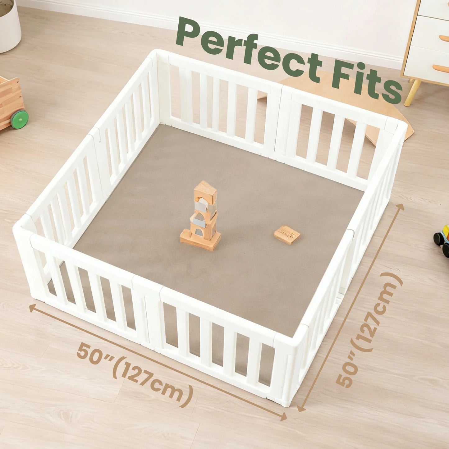 PaPaMat Non Slip Baby Play Mat Solid Carpet Living Room